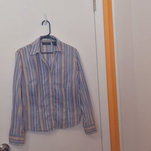 Lemon Grass Studio medium blue striped blouse